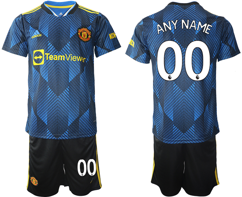 Men 2021-2022 Club Manchester United Second away blue customized Soccer Jersey->paris st german jersey->Soccer Club Jersey